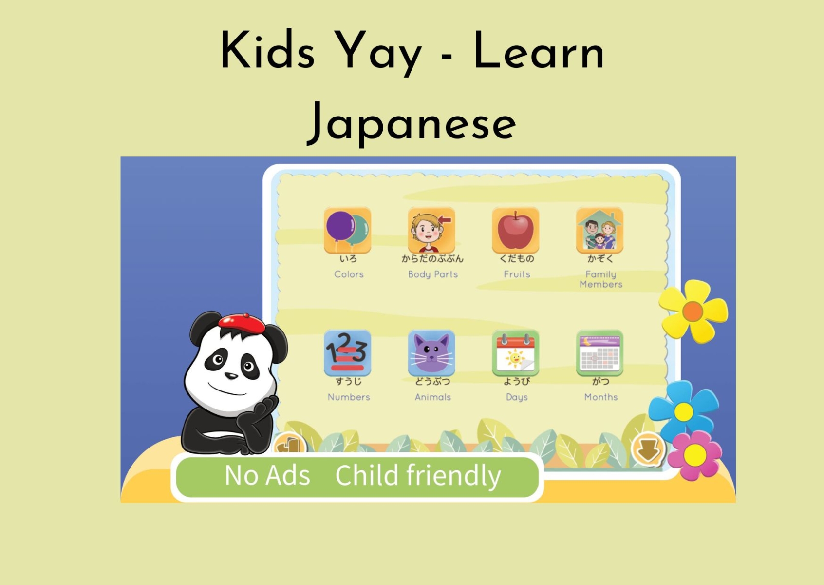 App học tiếng Nhật Kids Yay - Learn Japanese được phụ huynh đánh giá cao