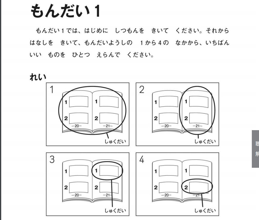 Đề mẫu mondai 1 trong kỳ thi JLPT N5