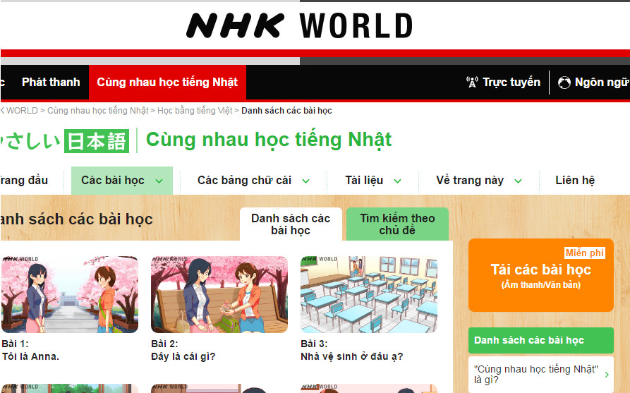 Website NHK WORLD với nội dung được thiết kế đa dạng và đặc sắc